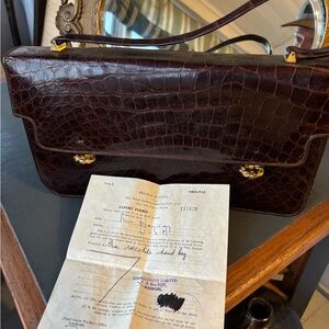 Brown Crocodile Leather women’s Zimmermann LTD bag with paperwork 1968 vintage